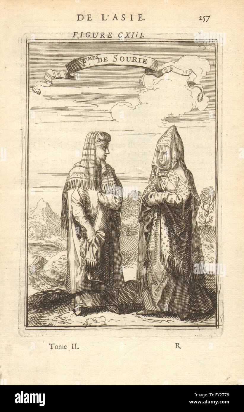 COSTUME SIRIANO: "Femmes de Sourie' nel XVII secolo abito. MALLET, stampa 1683 Foto Stock