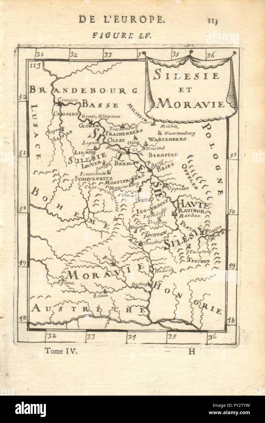 Polonia/CECO: Slesia Moravia. Schlesien. 'Silesie et Maravie'.Mallet, 1683 Mappa Foto Stock