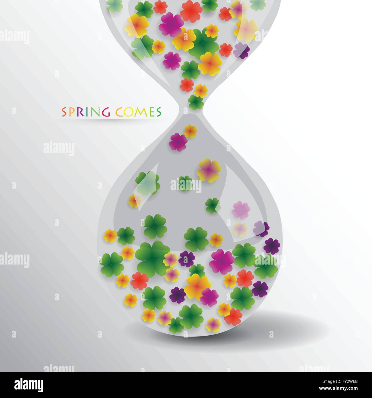 Fiori colorati in clessidra. Concetto di graphic design Illustrazione Vettoriale