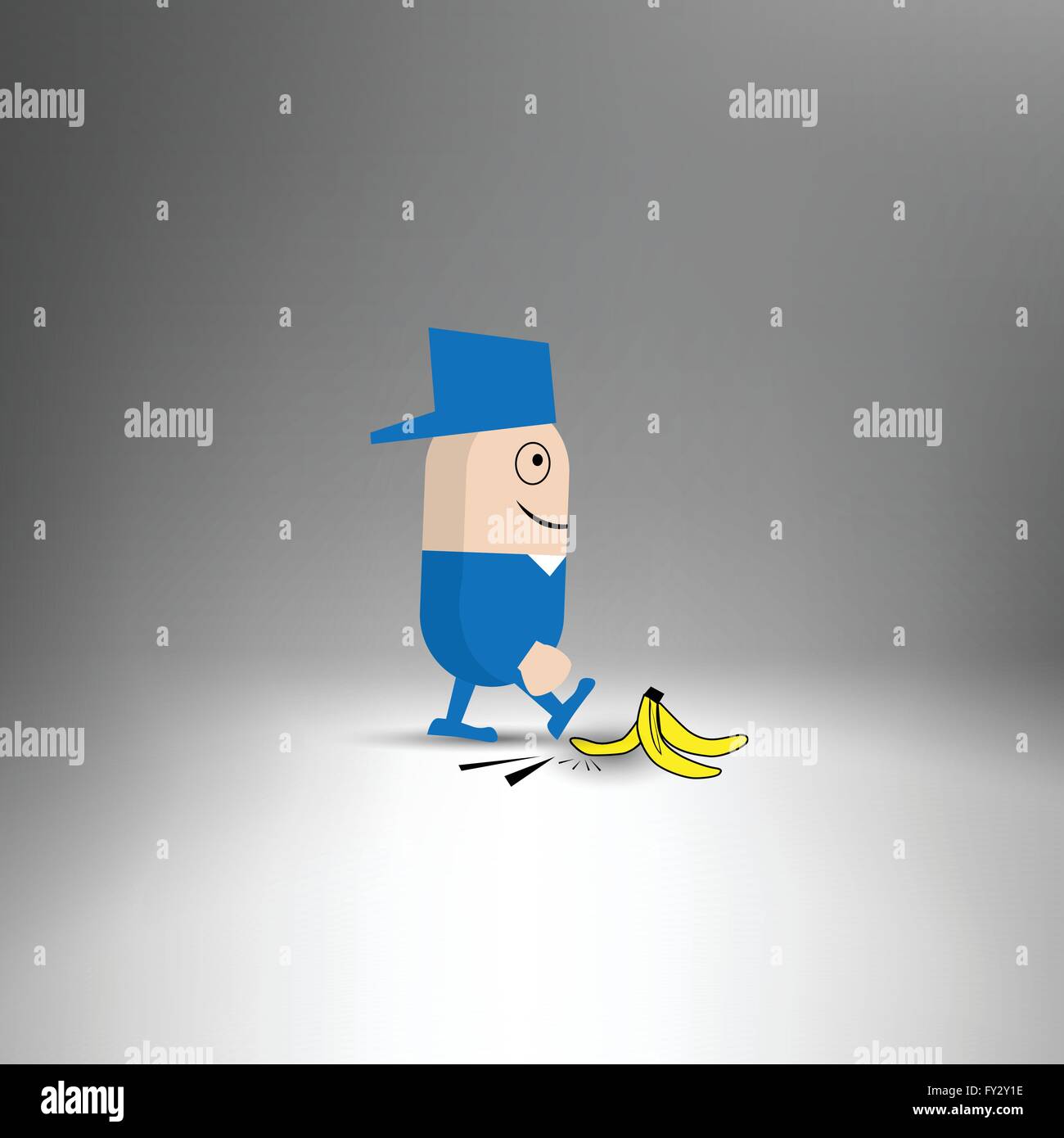 Trascurare - buccia di banana slip Illustrazione Vettoriale