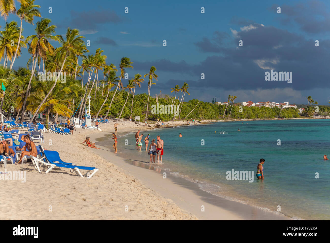 Spiaggia, Bayahibe Repubblica Dominicana Foto Stock