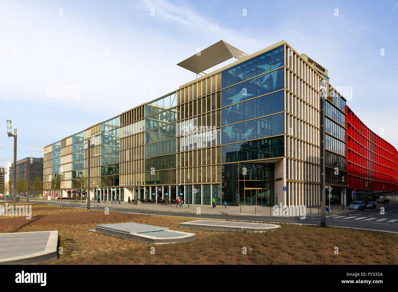 Edificio per uffici Nord1, Europa Central Bank BNP Paribas, Europa-Viertel trimestre, Francoforte Hesse, Germania Foto Stock