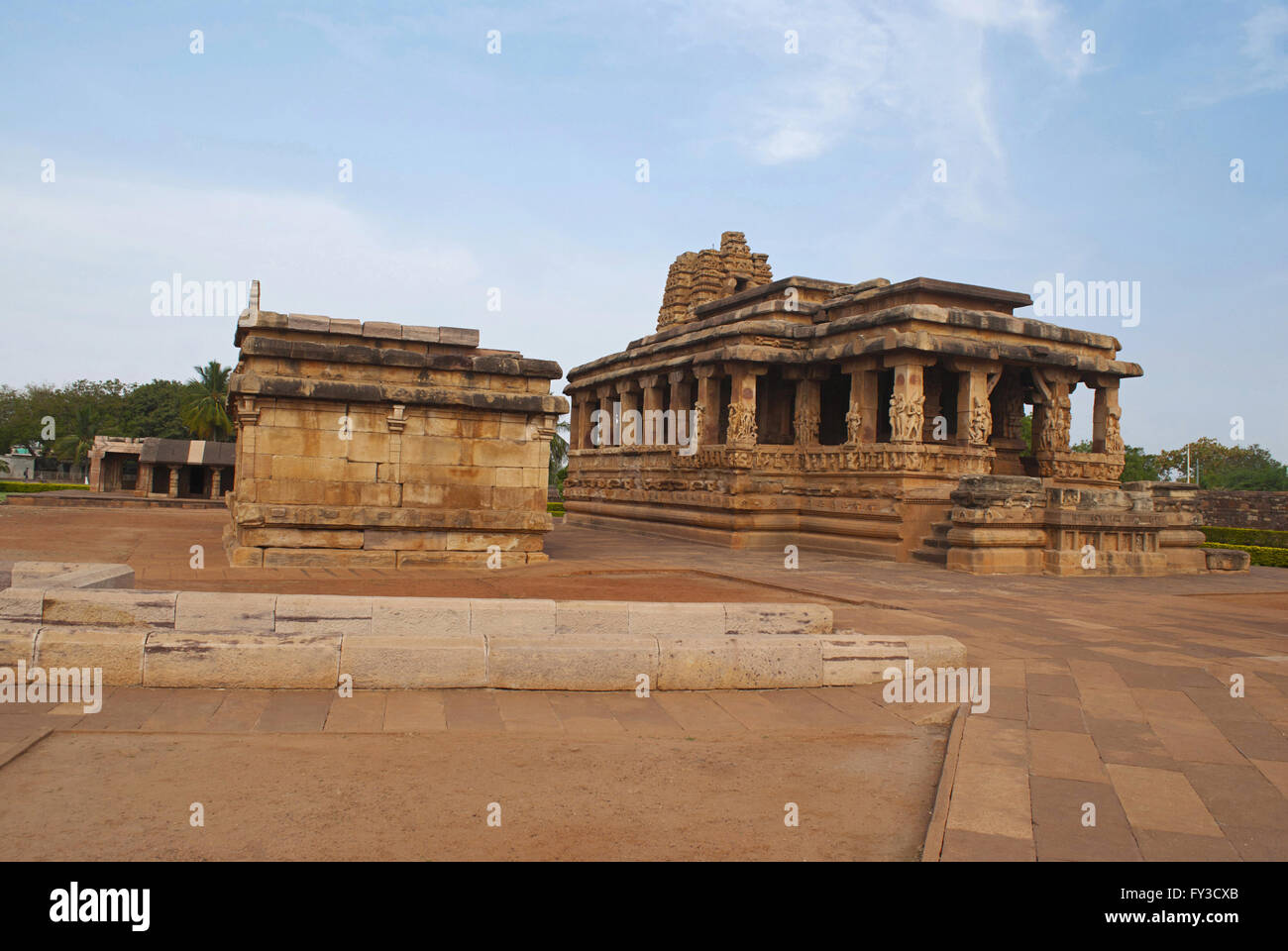 Durga temple, Aihole, Bagalkot, Karnataka, India. Il gruppo Galaganatha dei templi. Foto Stock