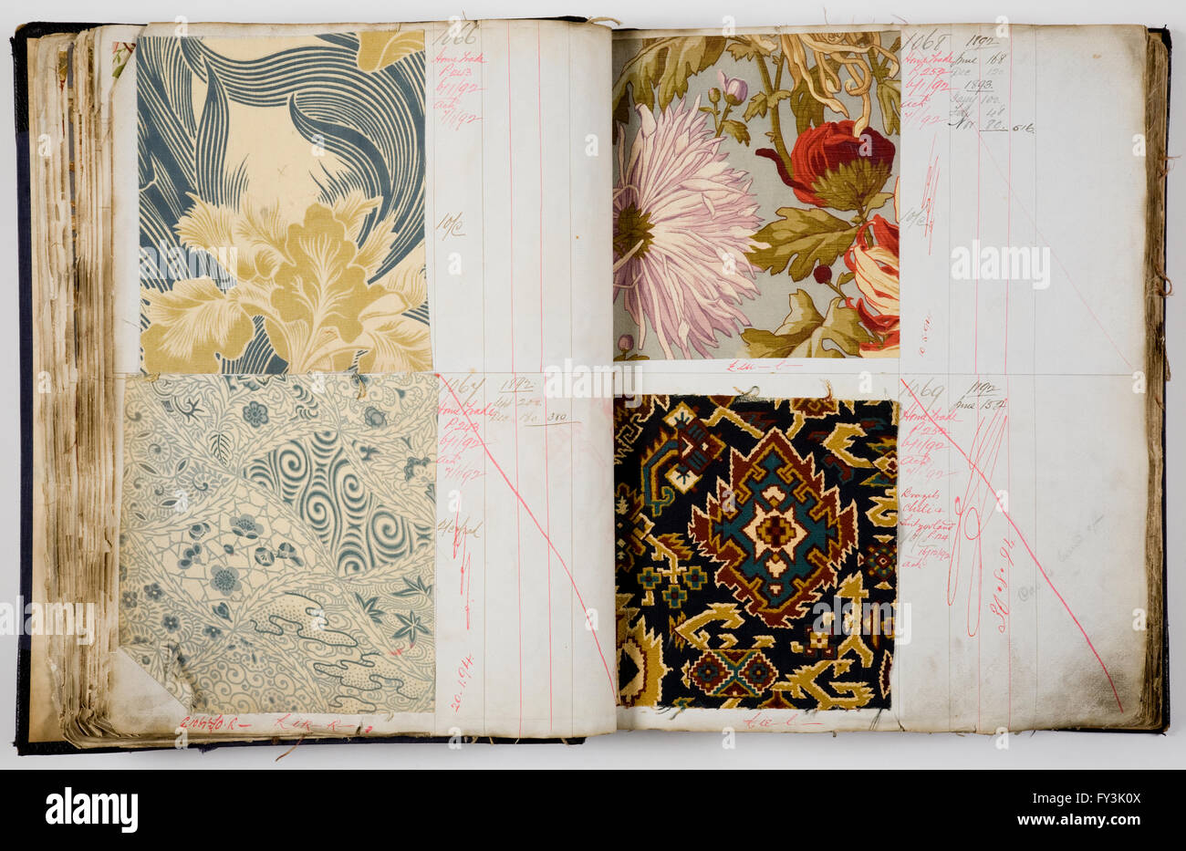 Le pagine di un libro del campione Foto Stock