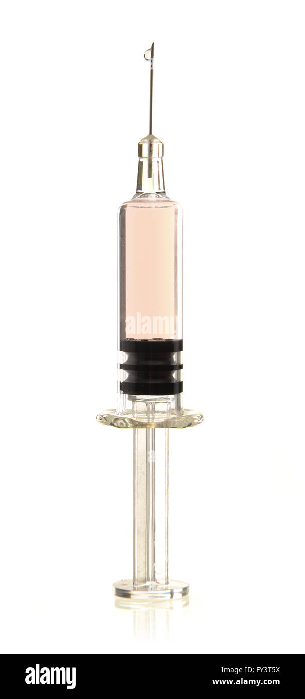 Siringa isolati su sfondo bianco. Foto Stock