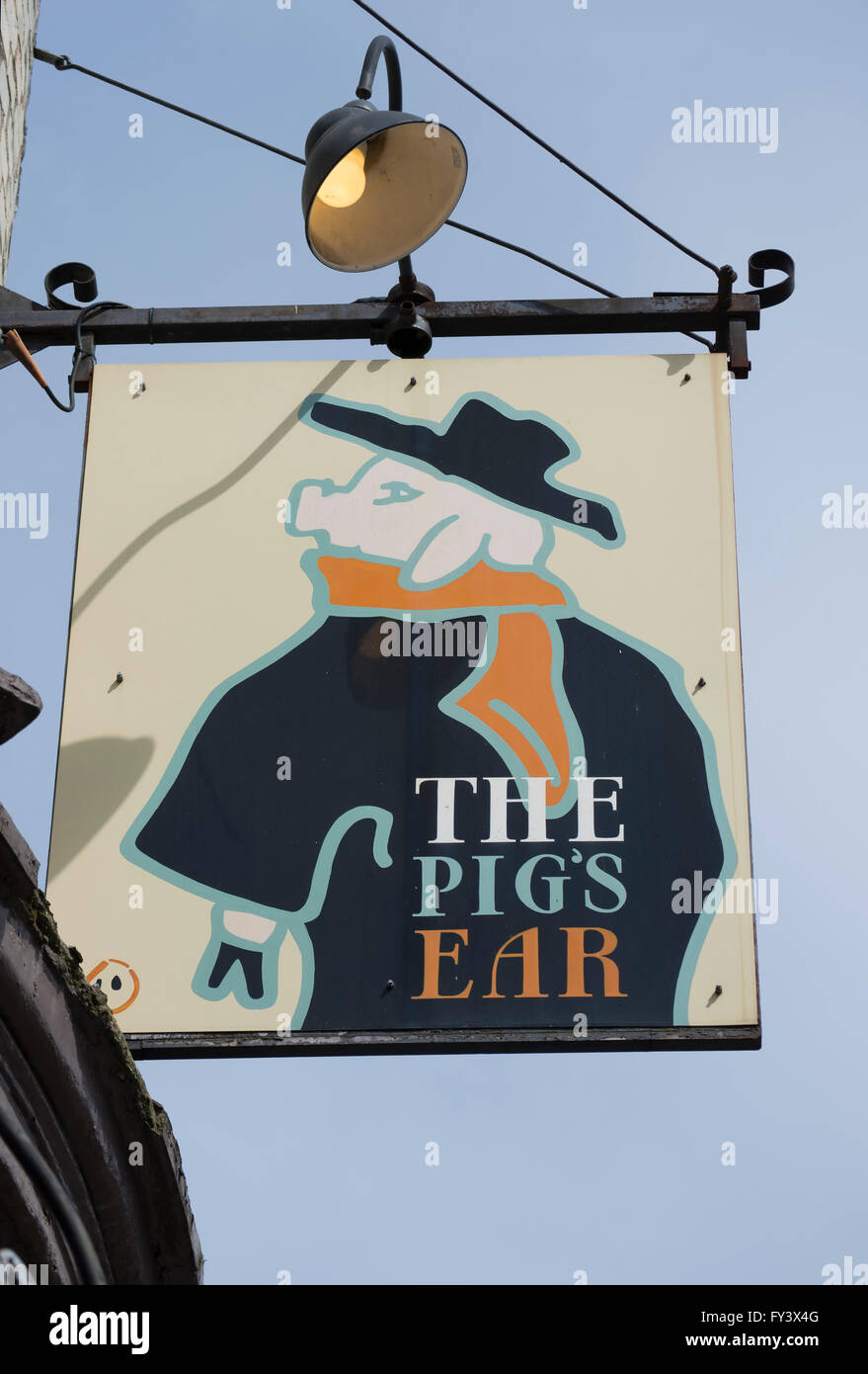 Pub segno per il maiale l orecchio, a Chelsea, Londra, Inghilterra Foto Stock