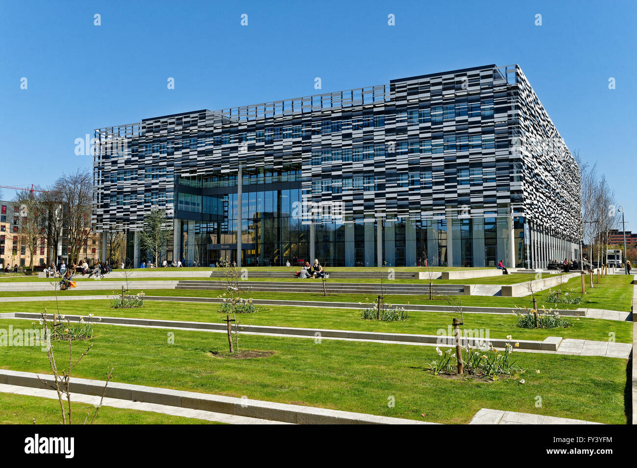 Il Brooks Edificio, Metropolitana di Manchester University di Birley, Hulme, Manchester. Foto Stock