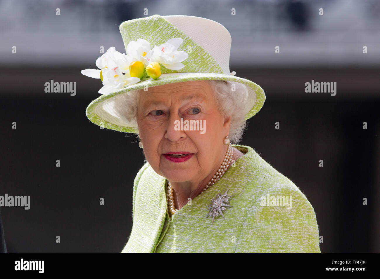 Windsor, Regno Unito. Il 21 aprile 2016. La regina Elisabetta II al suo novantesimo compleanno Credito: Carla Rees/Alamy Live News Foto Stock