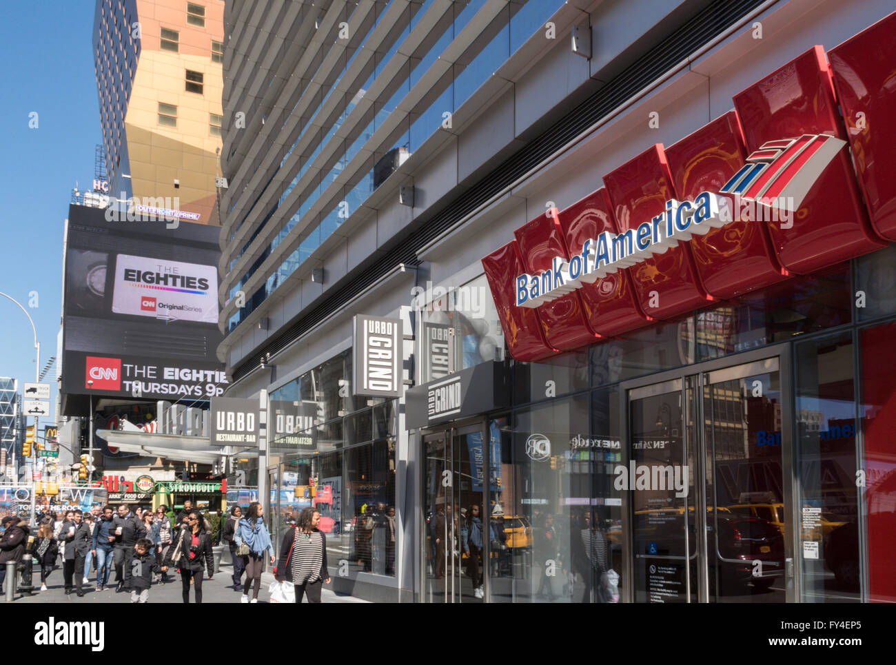 Bank of America sulla Eighth Avenue, New York, Stati Uniti d'America Foto Stock