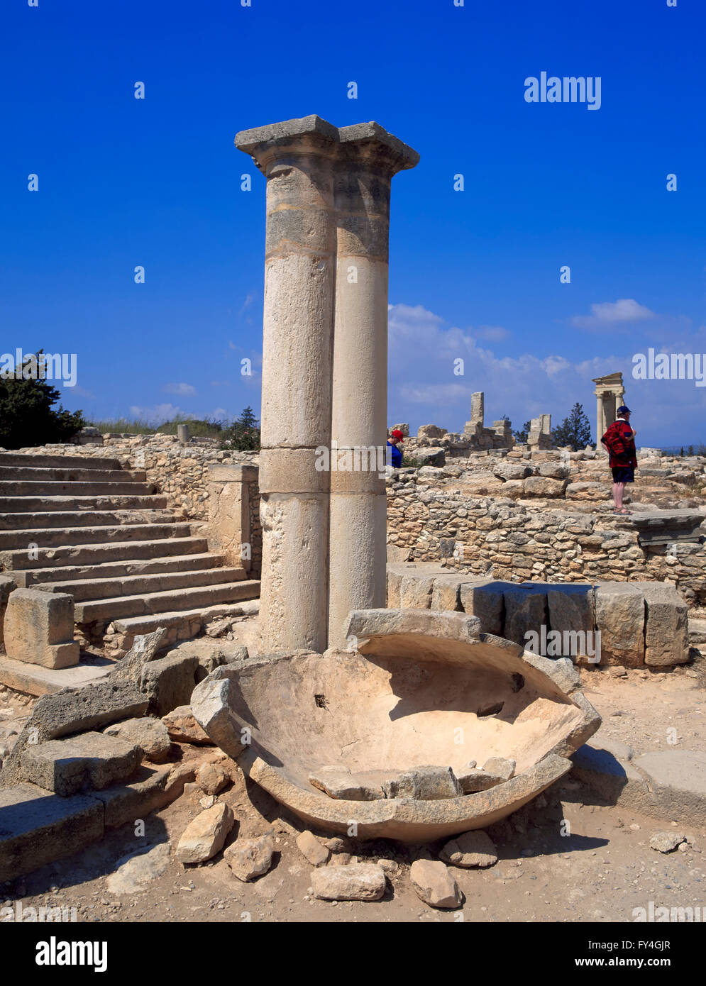 Kourion, la rovina di Apollon-Hylates-tempio, Cipro del Sud, Europa Foto Stock