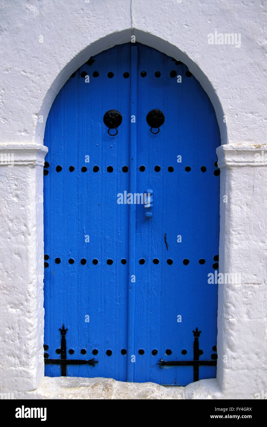 Porta vecchia chiesa in Karaman (Karmi), Cipro Nord, Europa Foto Stock