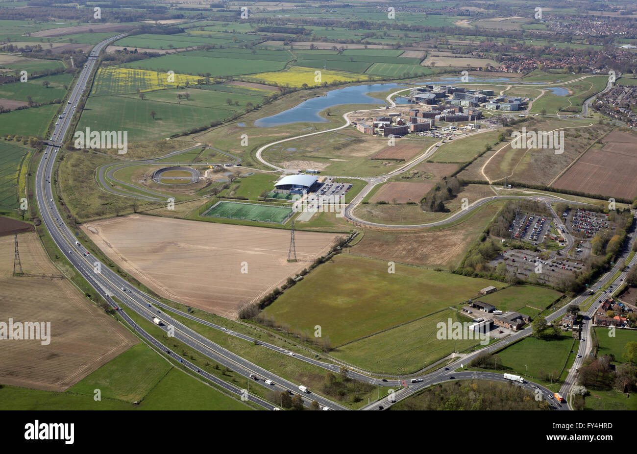 Vista aerea della York University campus orientale, REGNO UNITO Foto Stock