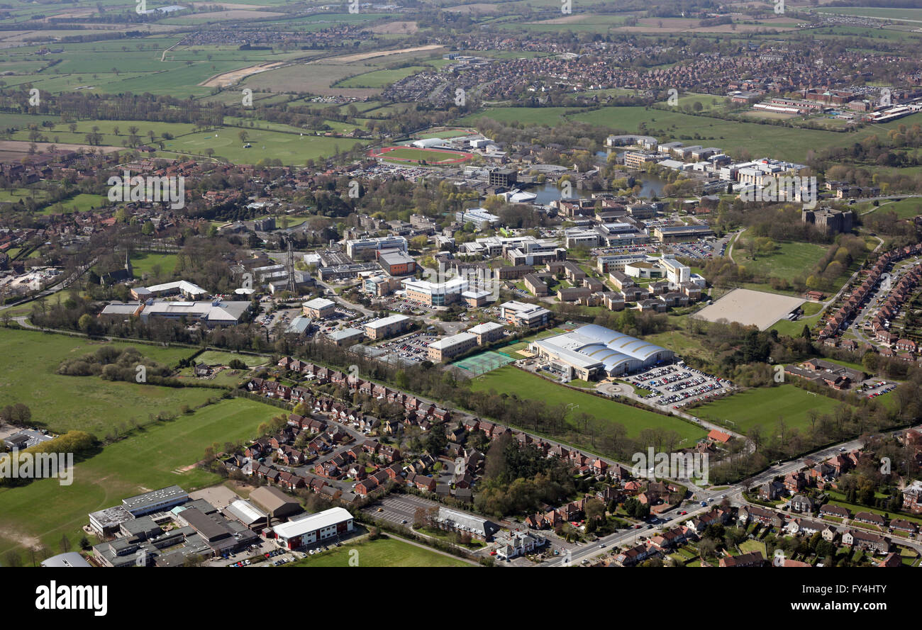Vista aerea della York University, York, Regno Unito Foto Stock