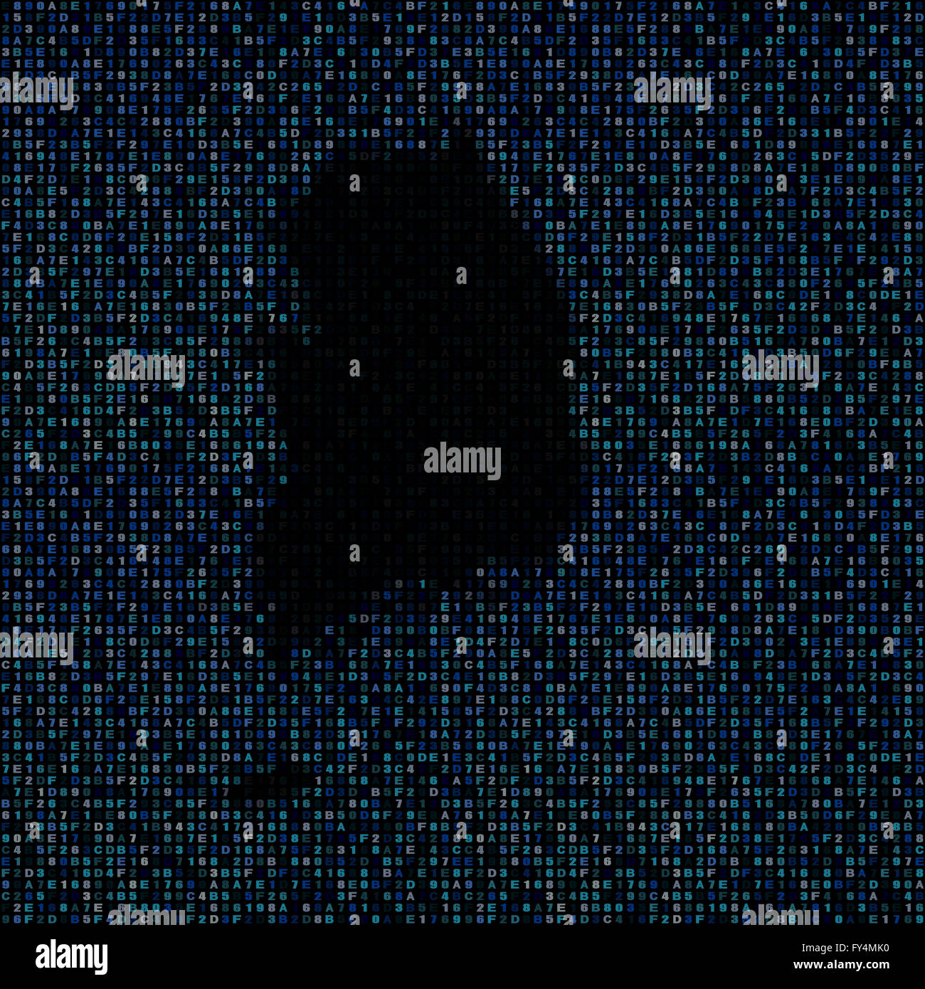 La Corea del Sud sulla mappa codice esadecimale illustrazione Foto Stock