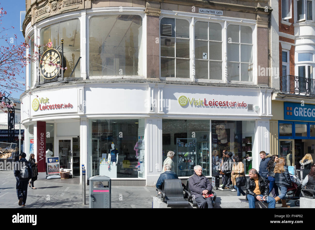 Visitare Leicester ufficio informazioni di Gallowtree Gate nel centro di Leicester Foto Stock