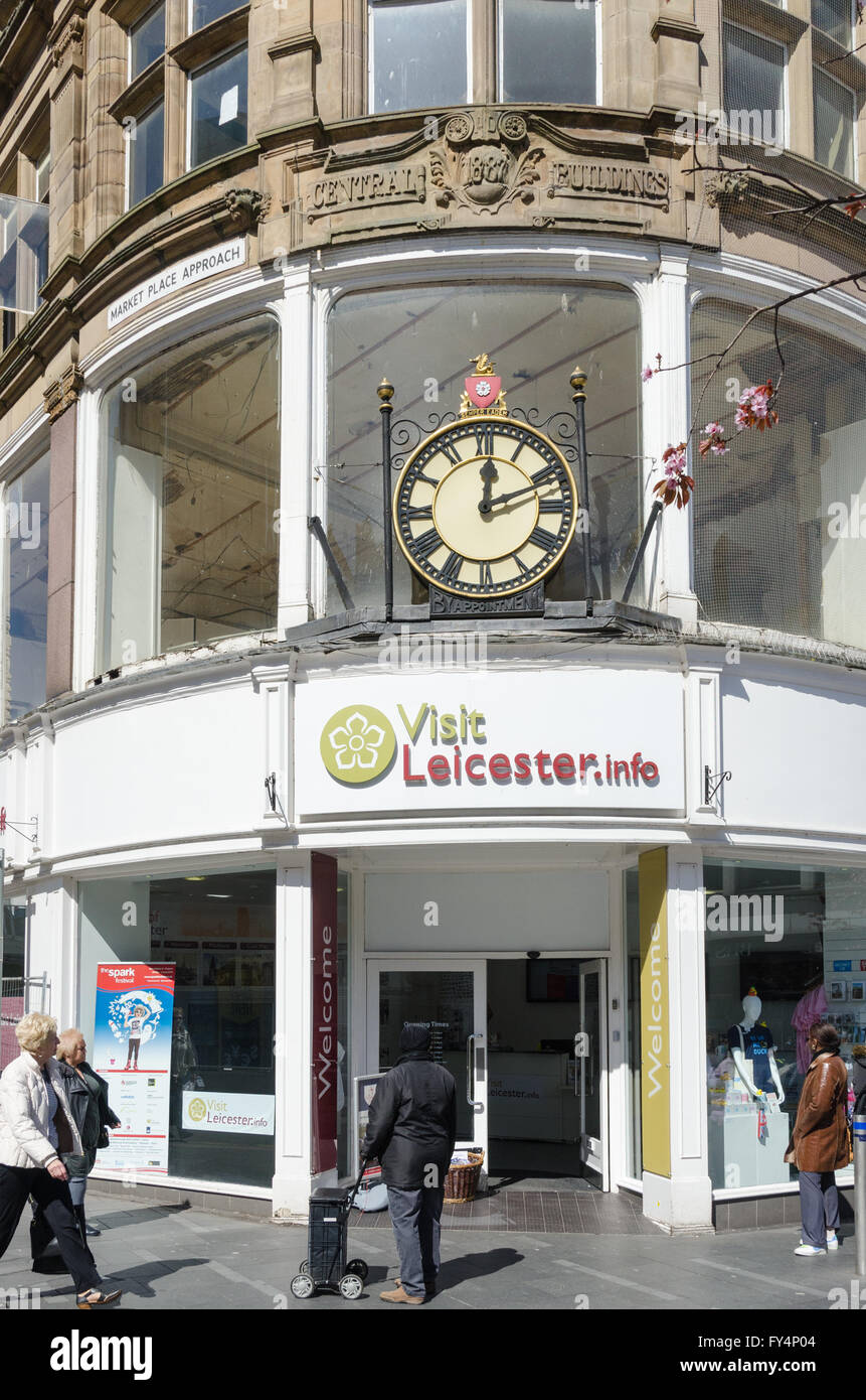 Visitare Leicester ufficio informazioni di Gallowtree Gate nel centro di Leicester Foto Stock
