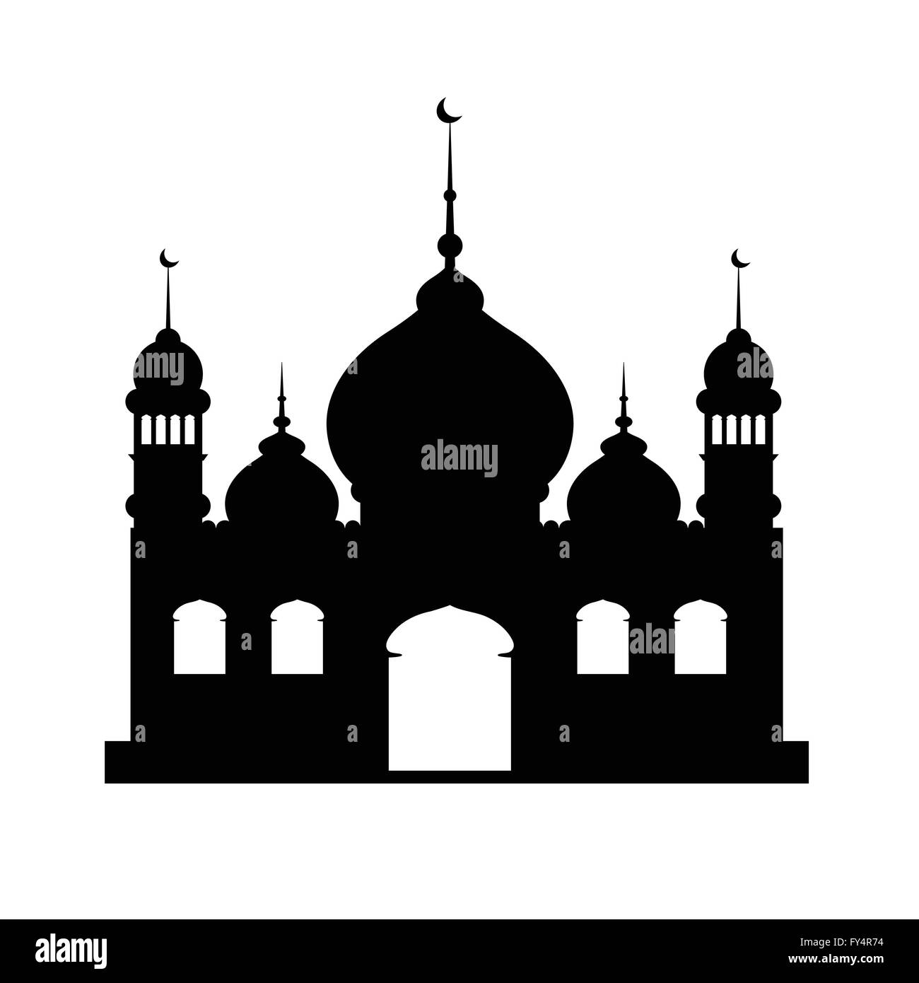 Silhouette della moschea Illustrazione Vettoriale