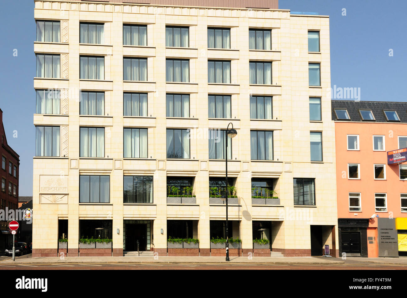 Nuova estensione di The Merchant Hotel, Belfast, con Bert's Jazz bar al piano terra, probabilmente il miglior hotel in Irlanda. Foto Stock