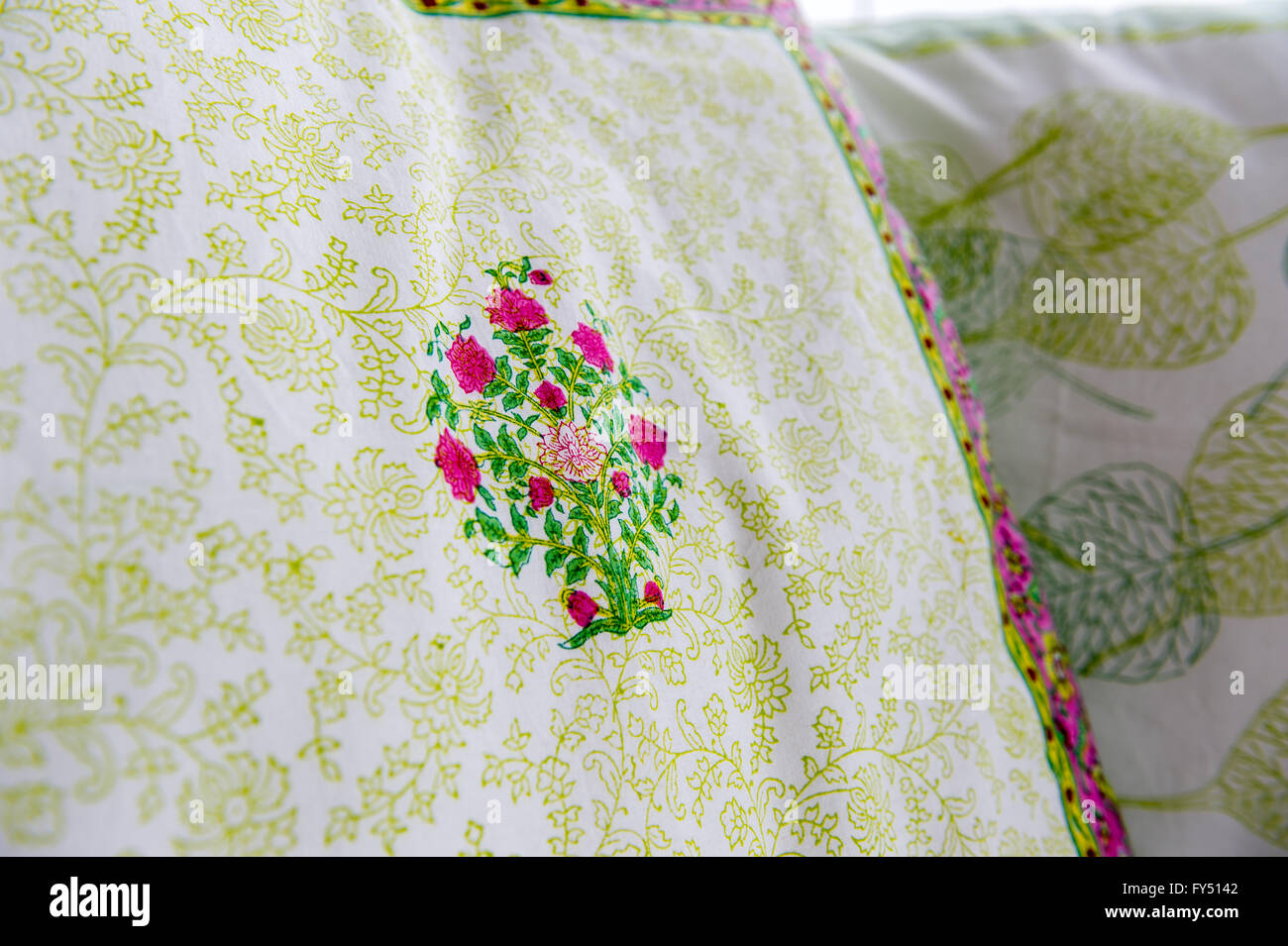 Cuscino ornamentale copre dall'India. Foto Stock