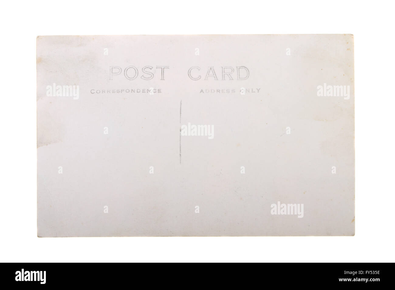 Vintage degli anni trenta era vuoto post card con copia spazio isolato su sfondo bianco. Foto Stock