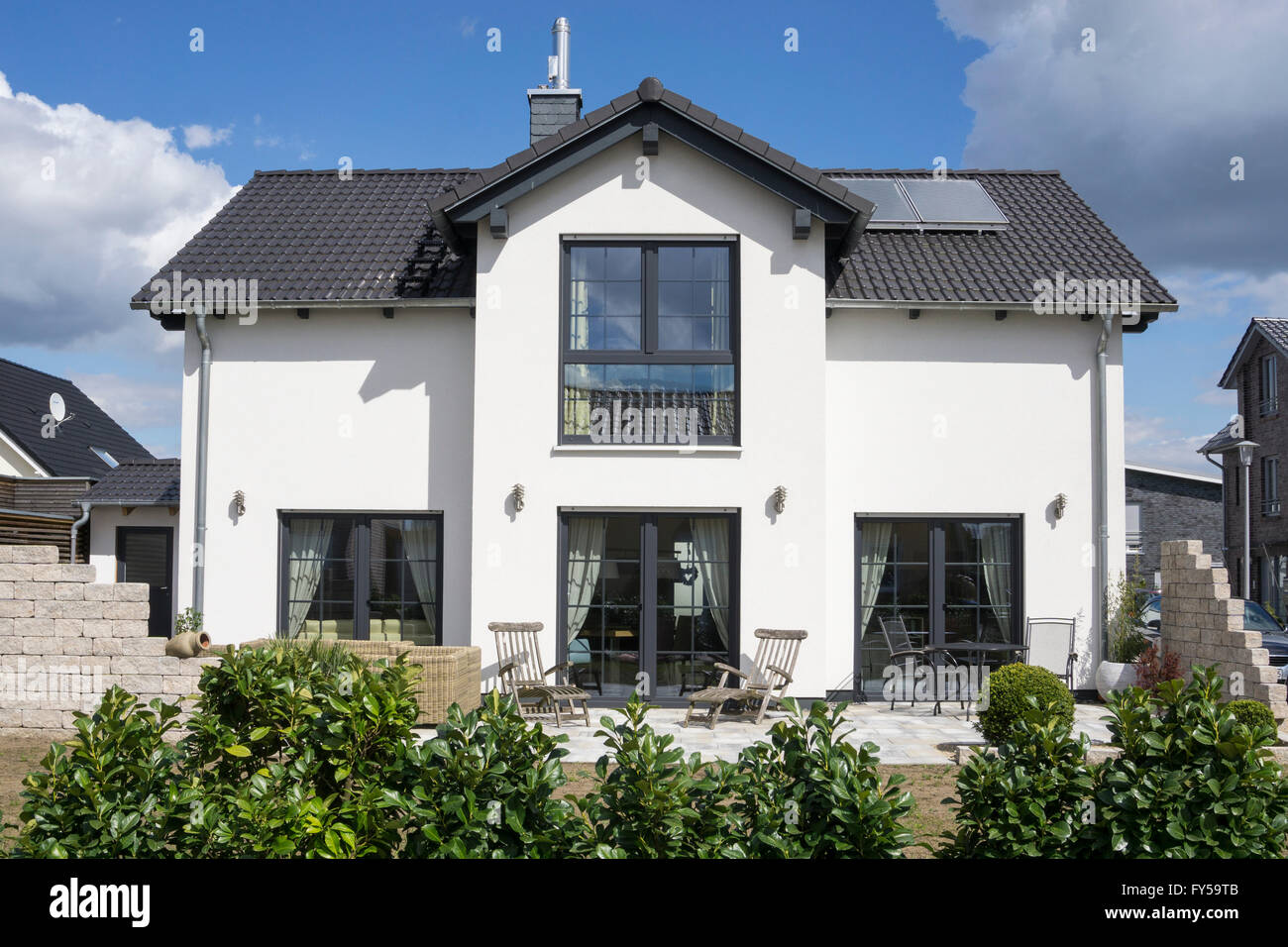 Casa Famiglia in Hohenbuschei, la nuova area di sviluppo, Brackel, Dortmund, distretto della Ruhr, Nord Reno-Westfalia, Germania Foto Stock