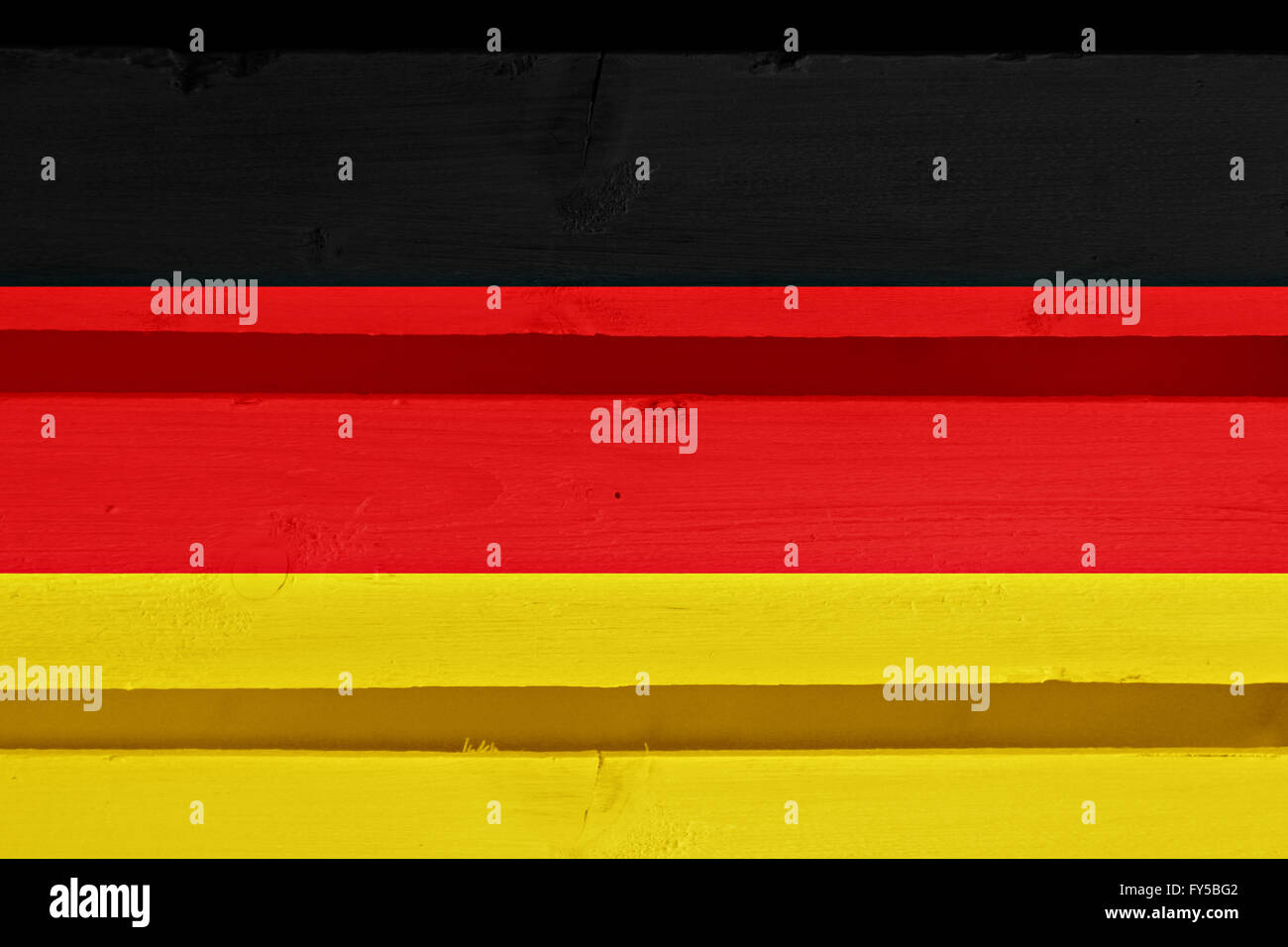 Bandiera della Germania dipinta sulla parete in legno Foto Stock