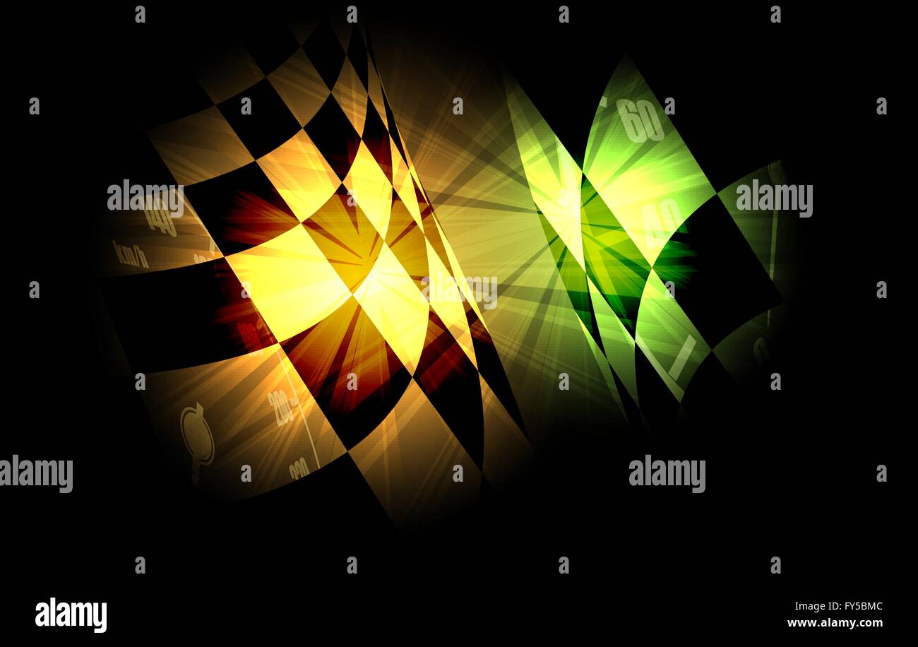 Racing sfondo quadrato, vettore astrazione nel racing car via Illustrazione Vettoriale