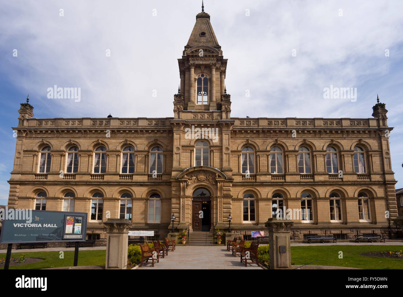 Victoria Hall di Saltaire, Bradford, West Yorkshire, Inghilterra Foto Stock