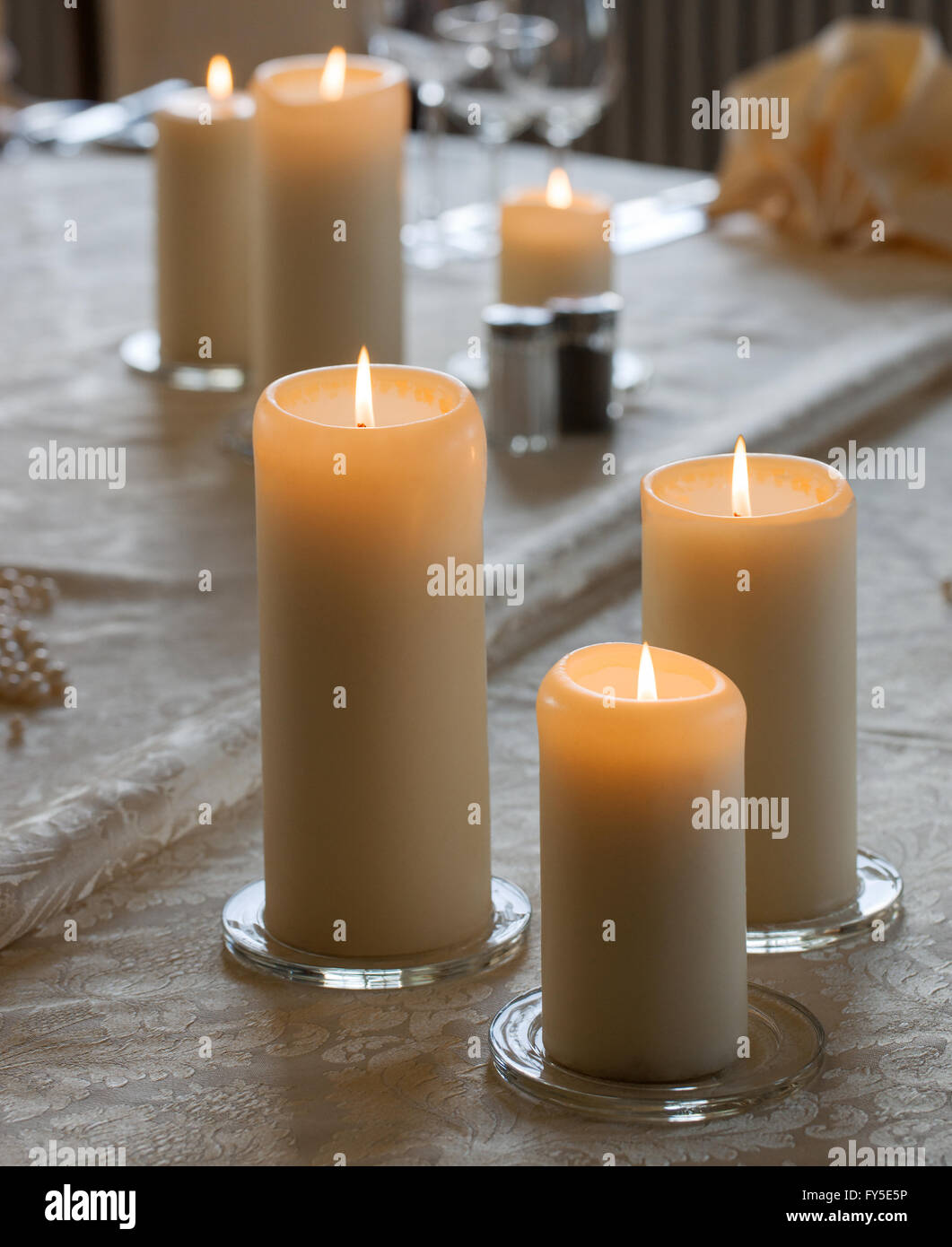 Candele Burning Foto Stock