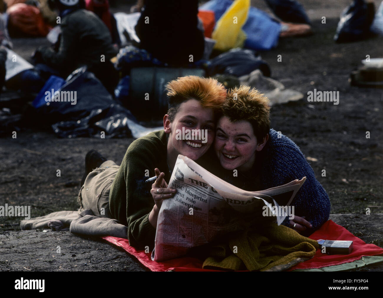 Nel 1981 la Greenham Common donne la protesta camp è stato istituito per protestare contro l'Americano di missili di crociera essendo spostato lì. Foto Stock