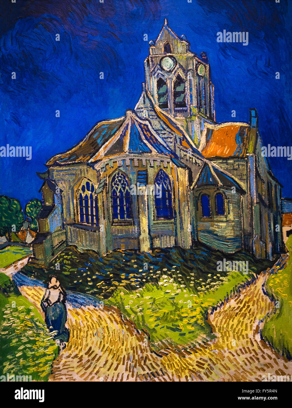 La Chiesa di Auvers-sur-Oise, vista dall'abside, L'Eglise d'Auvers-sur-Oise, vue du abside di Vincent van Gogh, 1890, Musee Foto Stock
