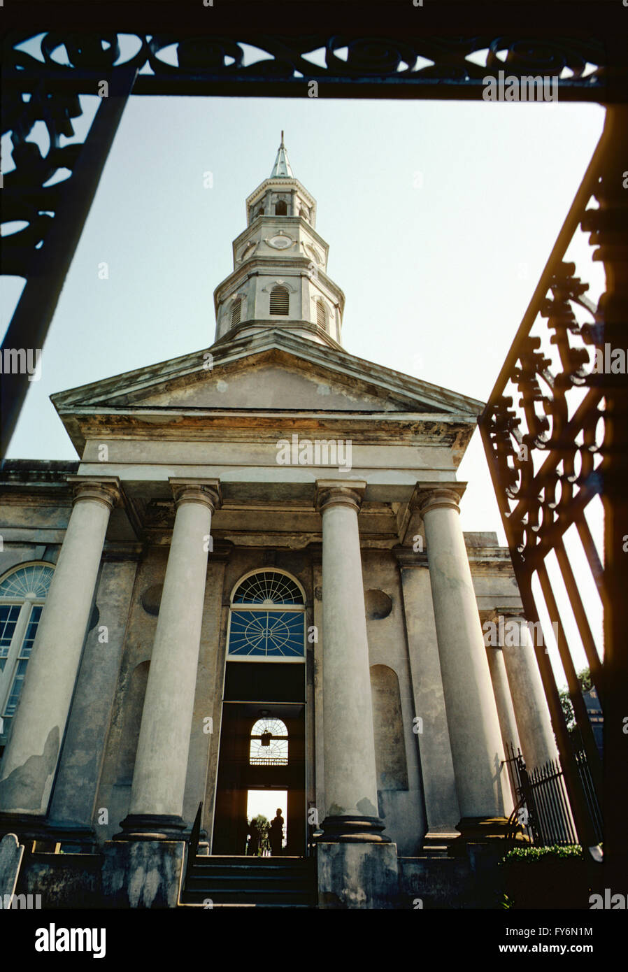 Vista esterna; prima chiesa battista; Charleston, Carolina del Sud: STATI UNITI Foto Stock