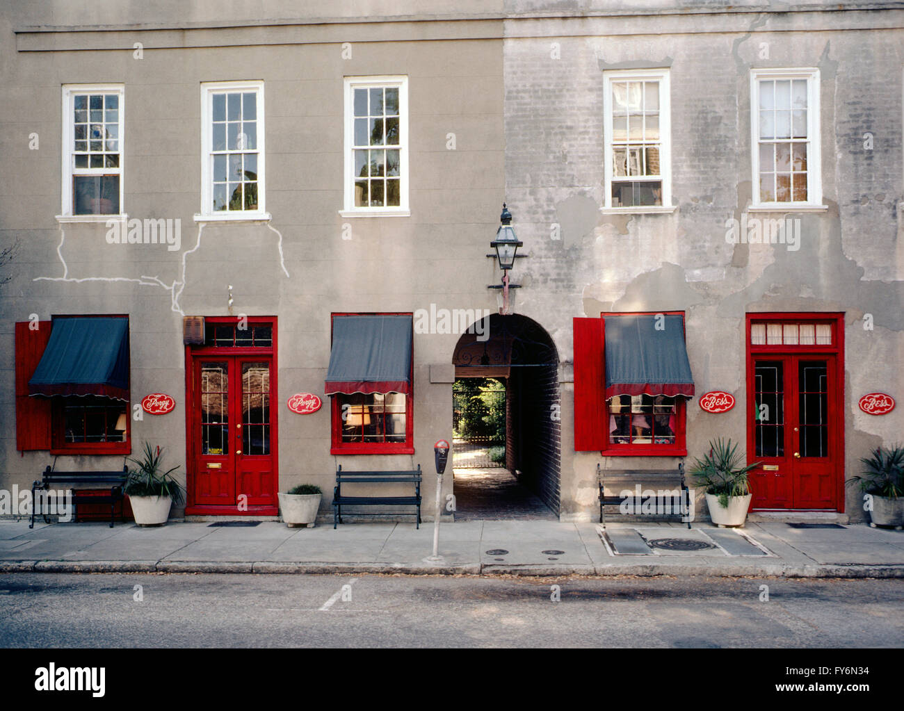 Catfish Row; Porgy & Bess musical di fama; Charleston, Carolina del Sud e Stati Uniti d'America Foto Stock