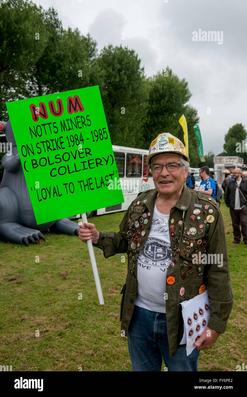 Geoff Poulter, saccheggiato il minatore Bolsover Colliery Foto Stock