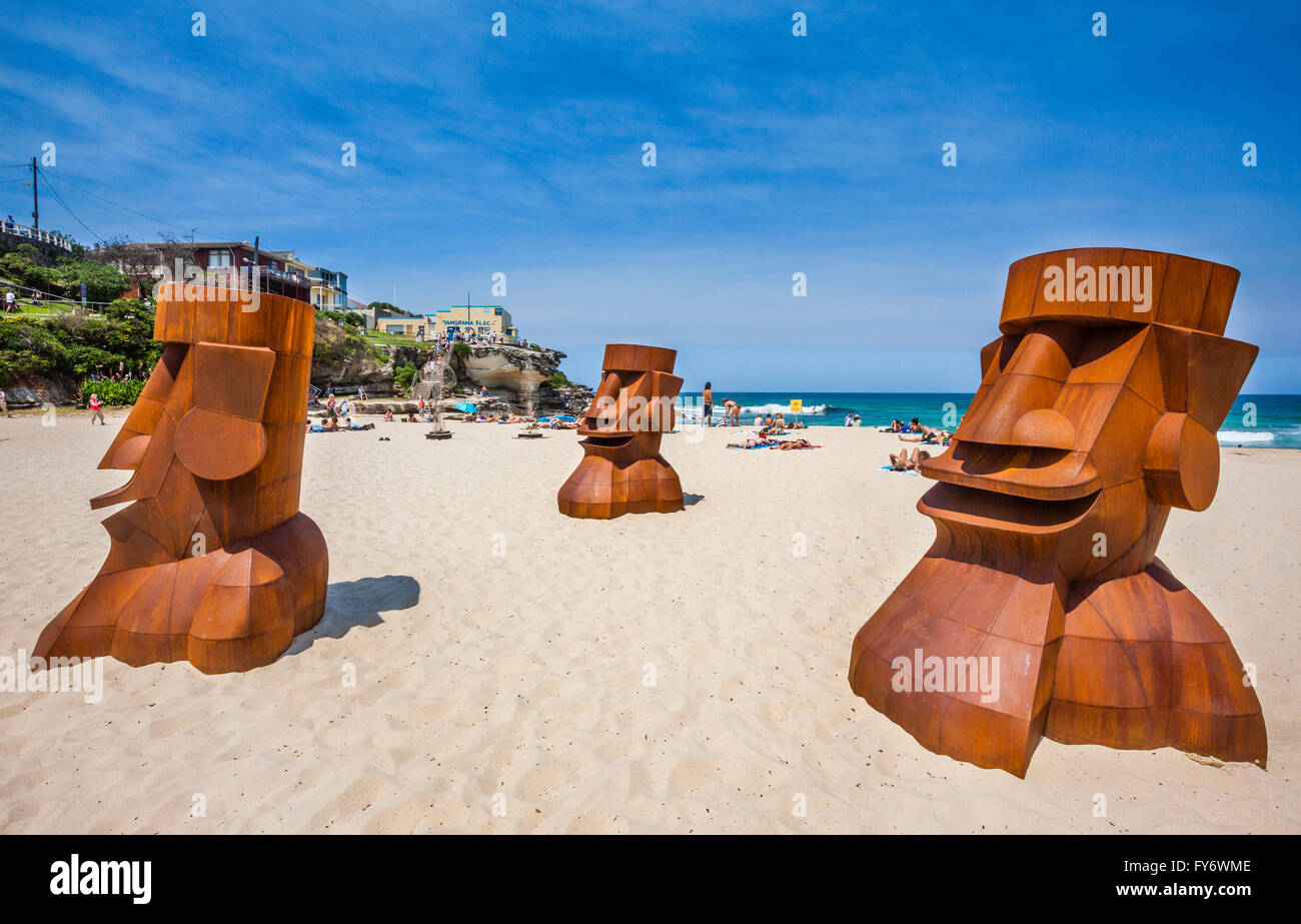 Australia, Nuovo Galles del Sud, Sydney, Tamarama Beach, scultura dal mare 2011, annuale aria aperta mostra d'arte. Foto Stock