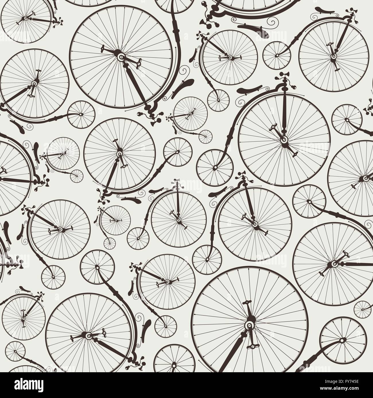 Bicicletta vintage seamless, sfondo, eps8, no lucidi, ideale per stampe Illustrazione Vettoriale