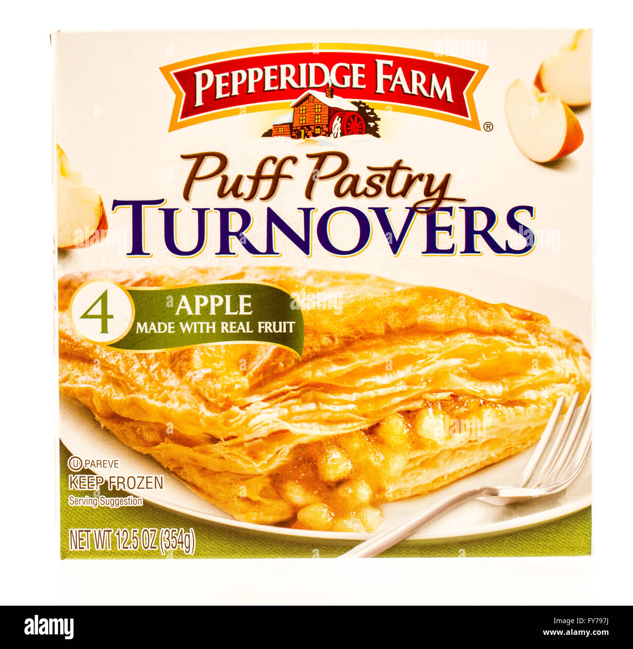 Winneconne, WI -19 sett 2015: casella di pasta sfoglia fatturati in apple sapore realizzato da Pepperidge farm. Foto Stock