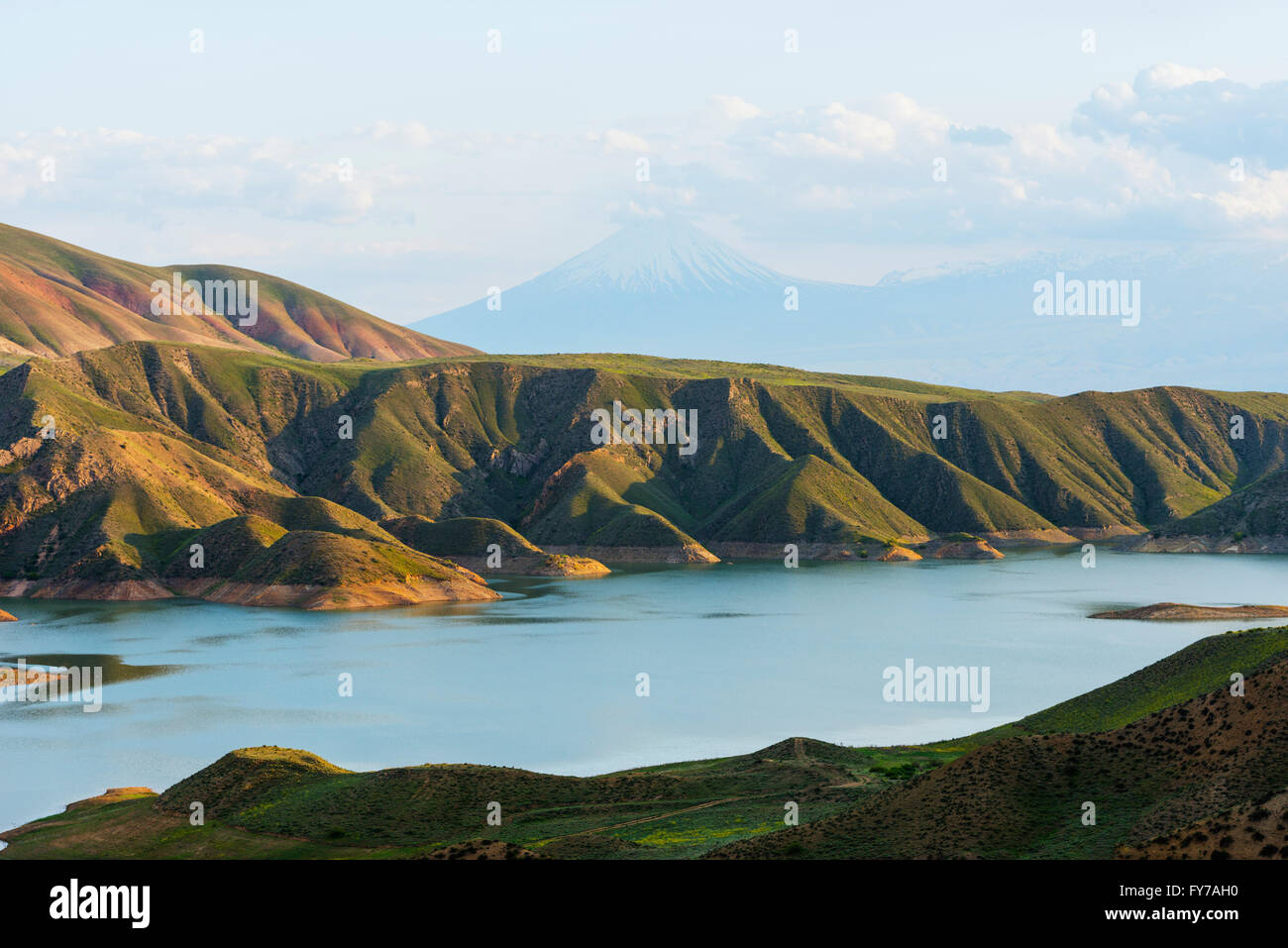 Eurasia, regione del Caucaso, Armenia, Minor Ararat (3925m.) nei pressi del Monte Ararat in Turchia fotografata da Armenia Foto Stock