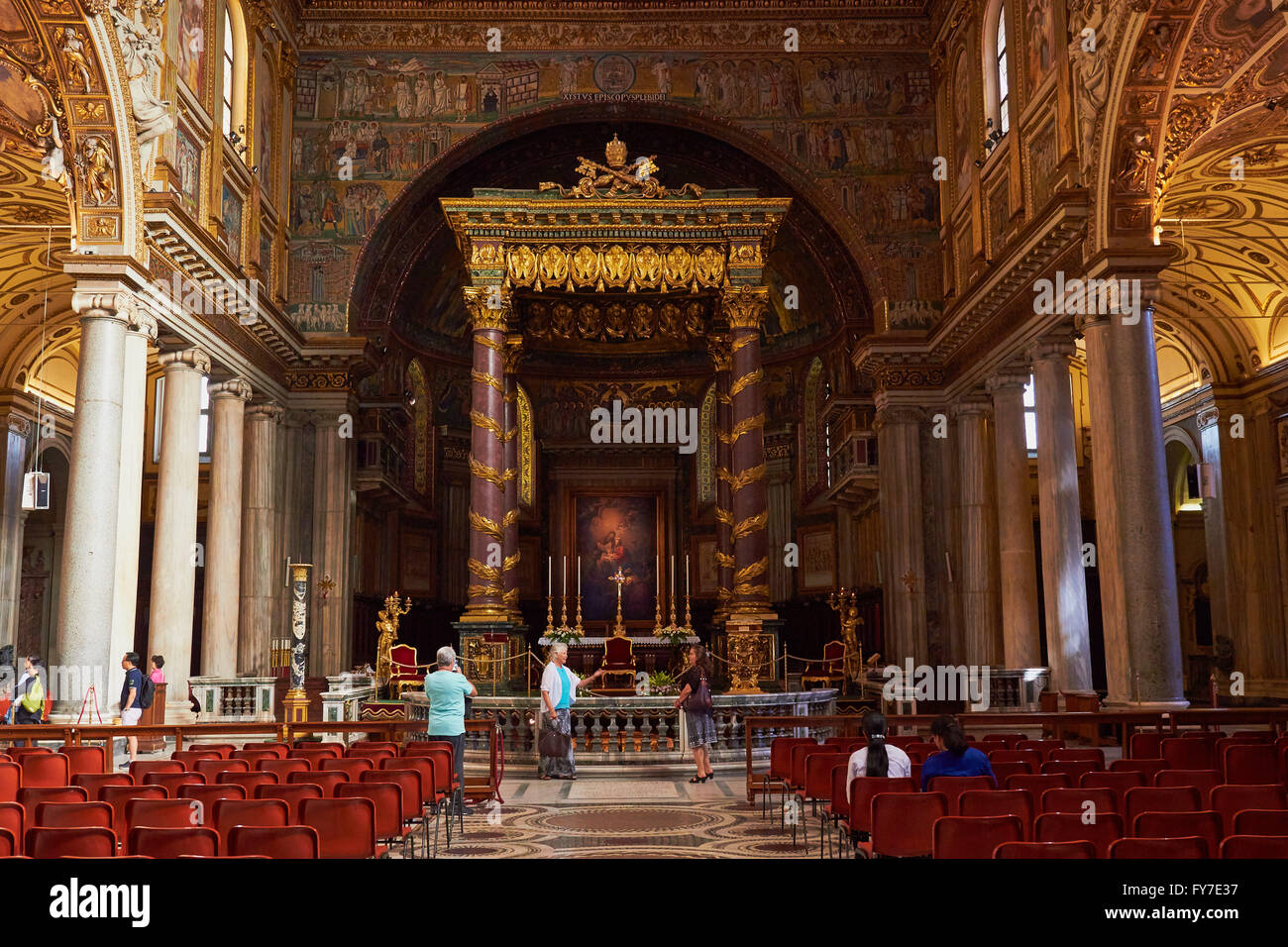 Interni decorazione Basilica di Santa Maria Maggiore Piazza di Santa Maria Maggiore a Roma Lazio Italia Europa Foto Stock