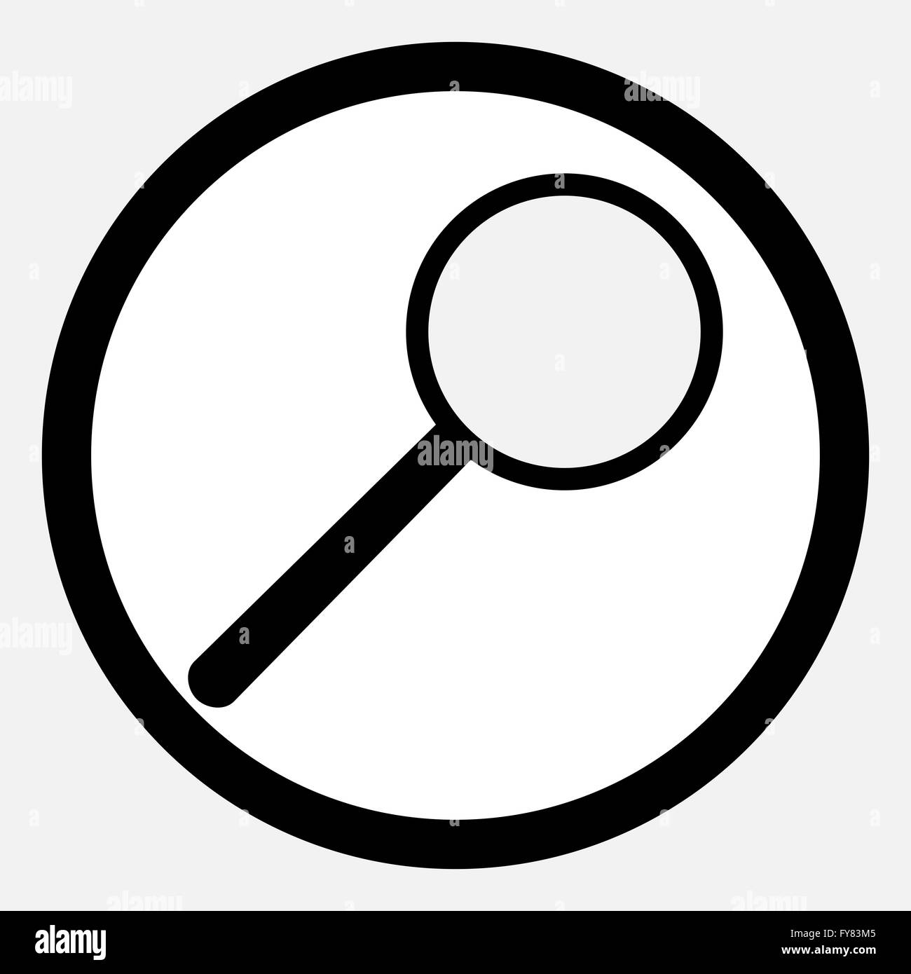 Analisi icona lente di ingrandimento. Icona della lente di ingrandimento e di ricerca, lente di ingrandimento e vettore di ricerca di analisi o di ricerca. Vect Foto Stock