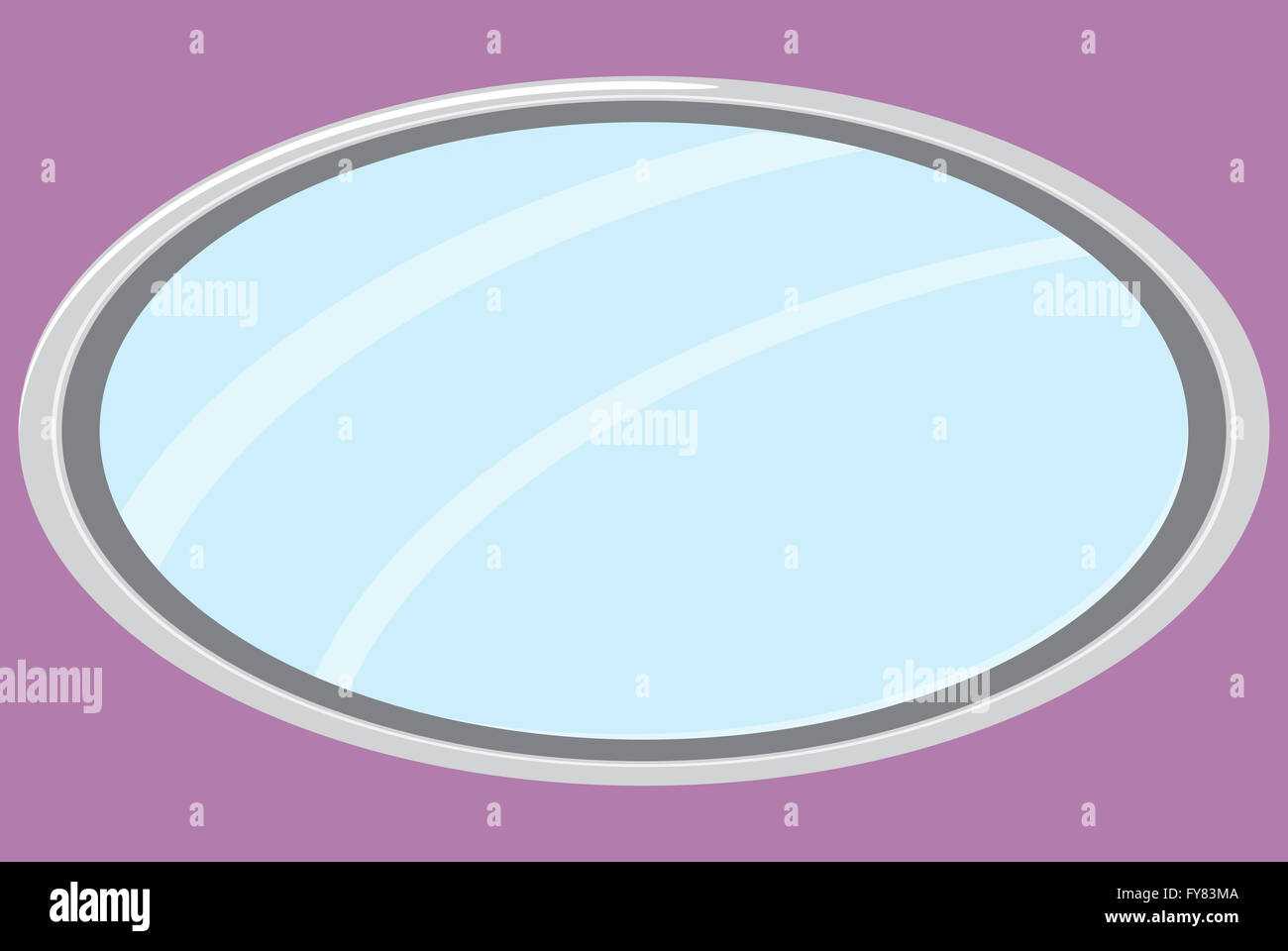 Specchio isolato di forma ovale. Mobili a specchio, specchio ovale telaio e specchio di moda. Vector design piatto illustrazione Foto Stock Specchio isolato di forma ovale. Mobili a specchio, specchio ovale telaio e specchio di moda. Vector design piatto illustrazione Foto Stock