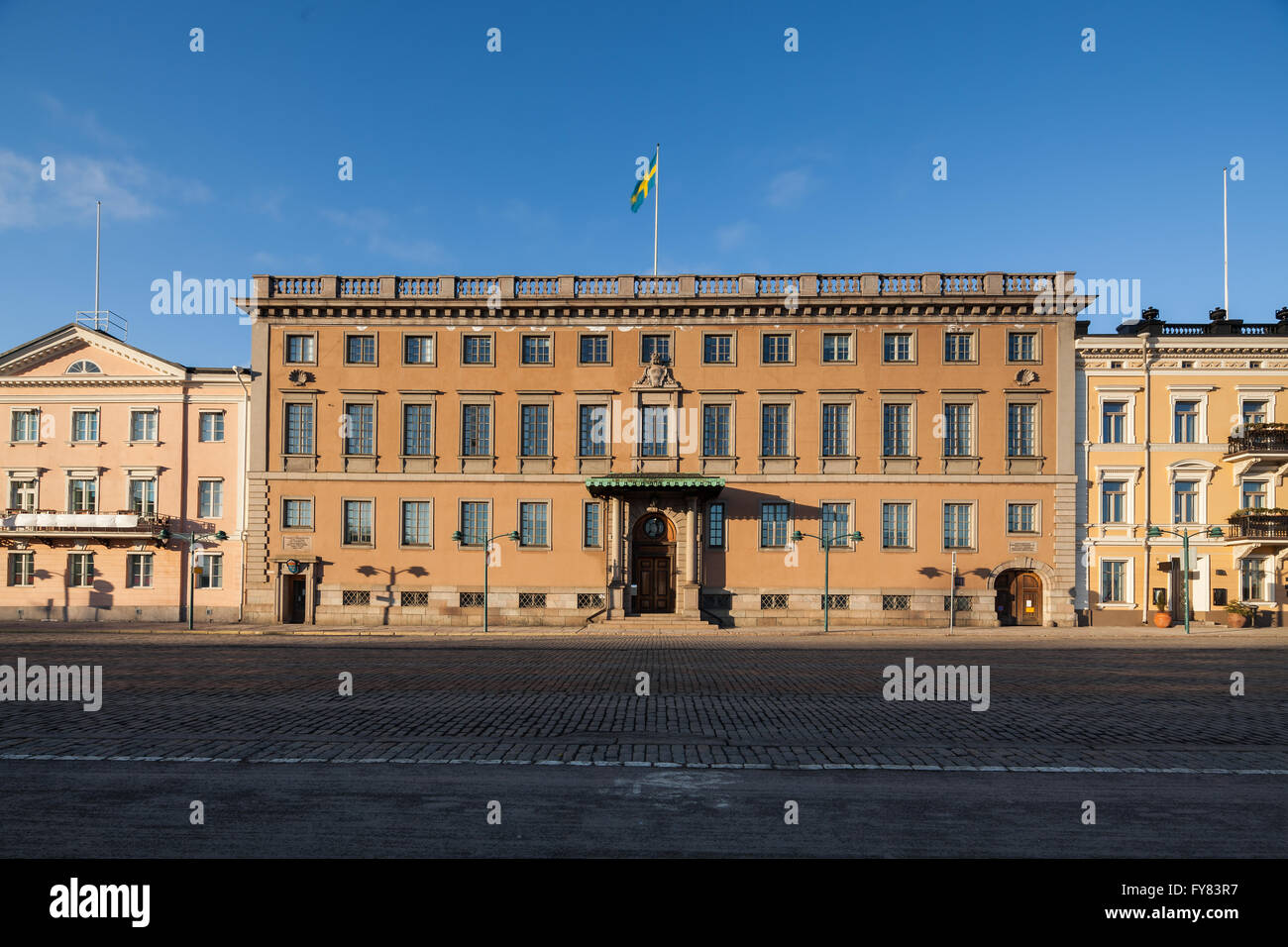 La piazza del mercato di facciate in Helsinki, Finlandia Foto Stock