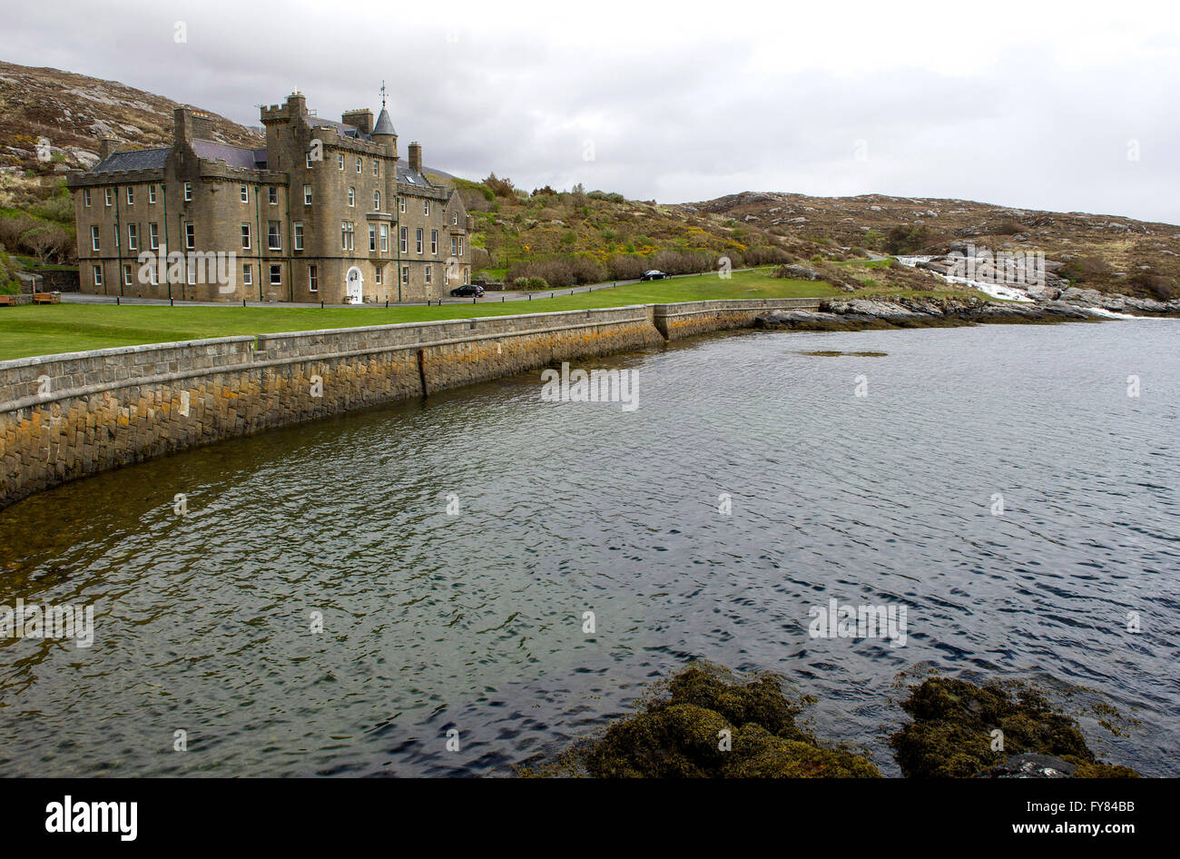 Il castello di Amhuinnsuidhe Station Wagon Isle of Harris, Ebridi Esterne, Scotland, Regno Unito, Europa. Foto Stock