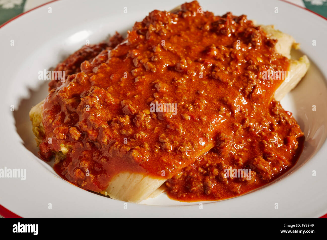 Peperoncino tamales, una specialità del delta del Mississippi regione degli STATI UNITI D'AMERICA Foto Stock