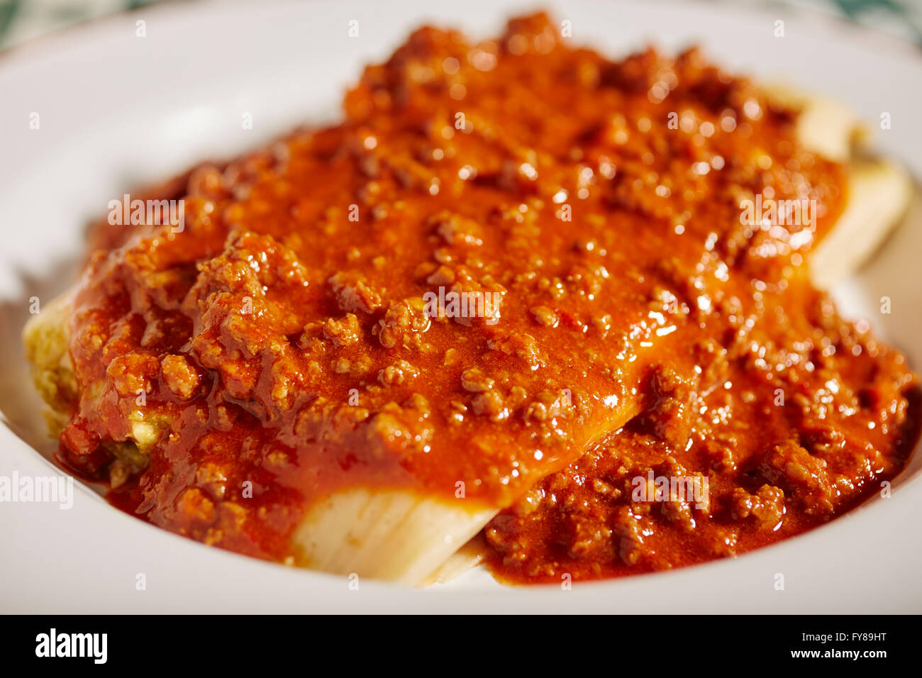 Peperoncino tamales, una specialità del delta del Mississippi regione degli STATI UNITI D'AMERICA Foto Stock