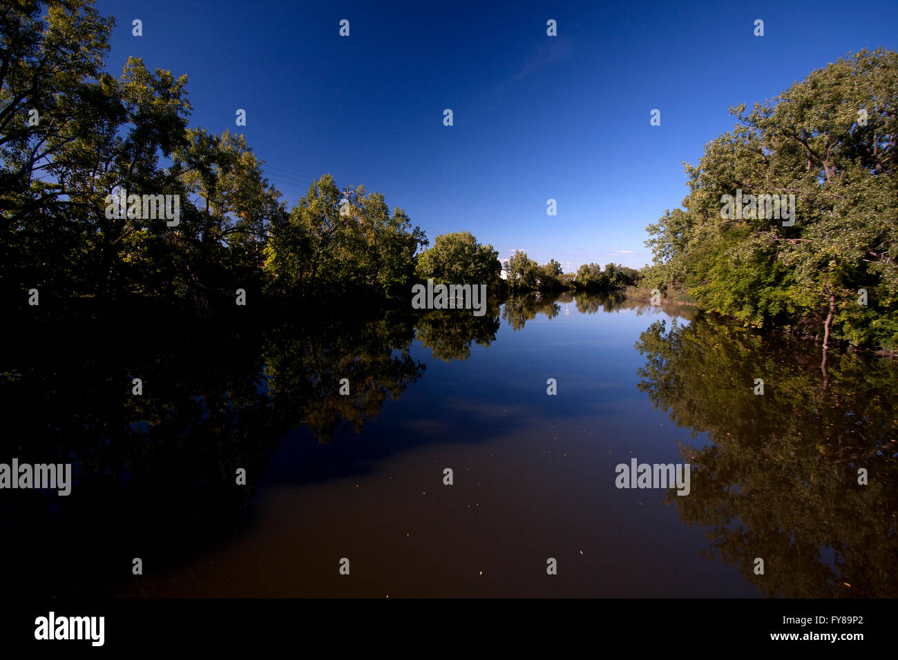 Flint River di Flint, Michigan. Foto Stock