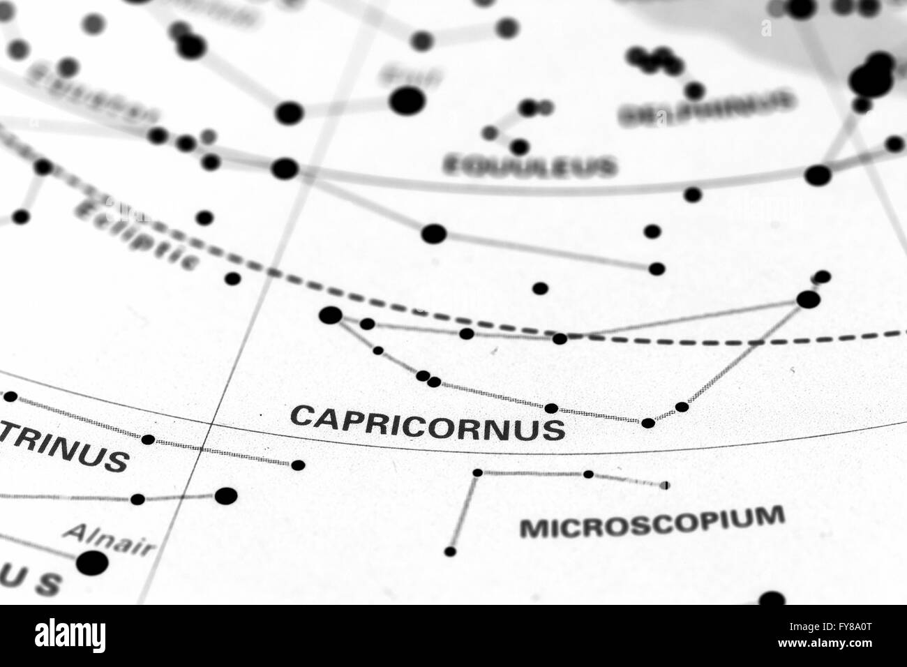 Capricorno star mappa zodiac Foto Stock