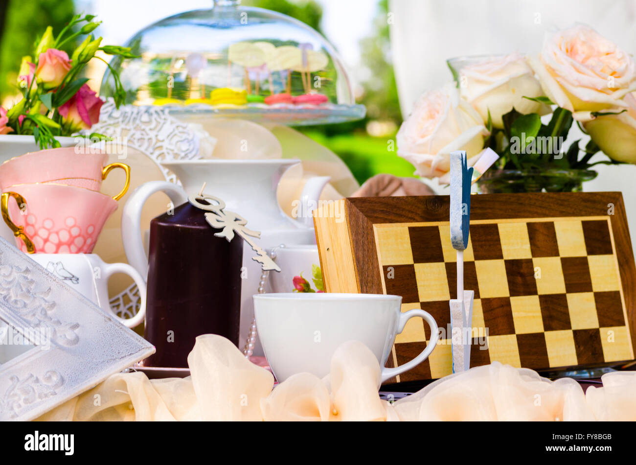 Tea party in posizione di parcheggio Foto Stock