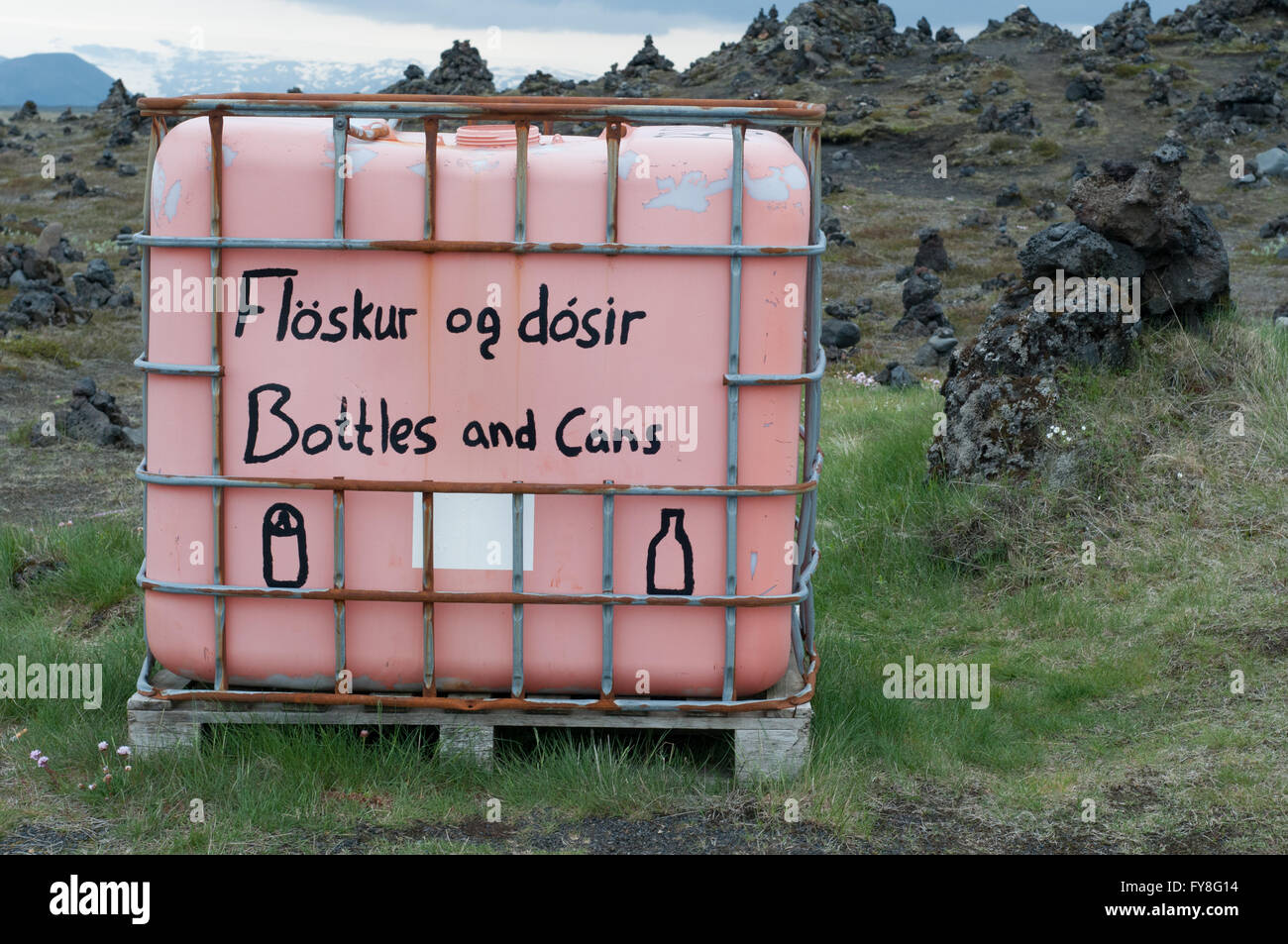 Parco di riciclaggio Islanda Foto Stock