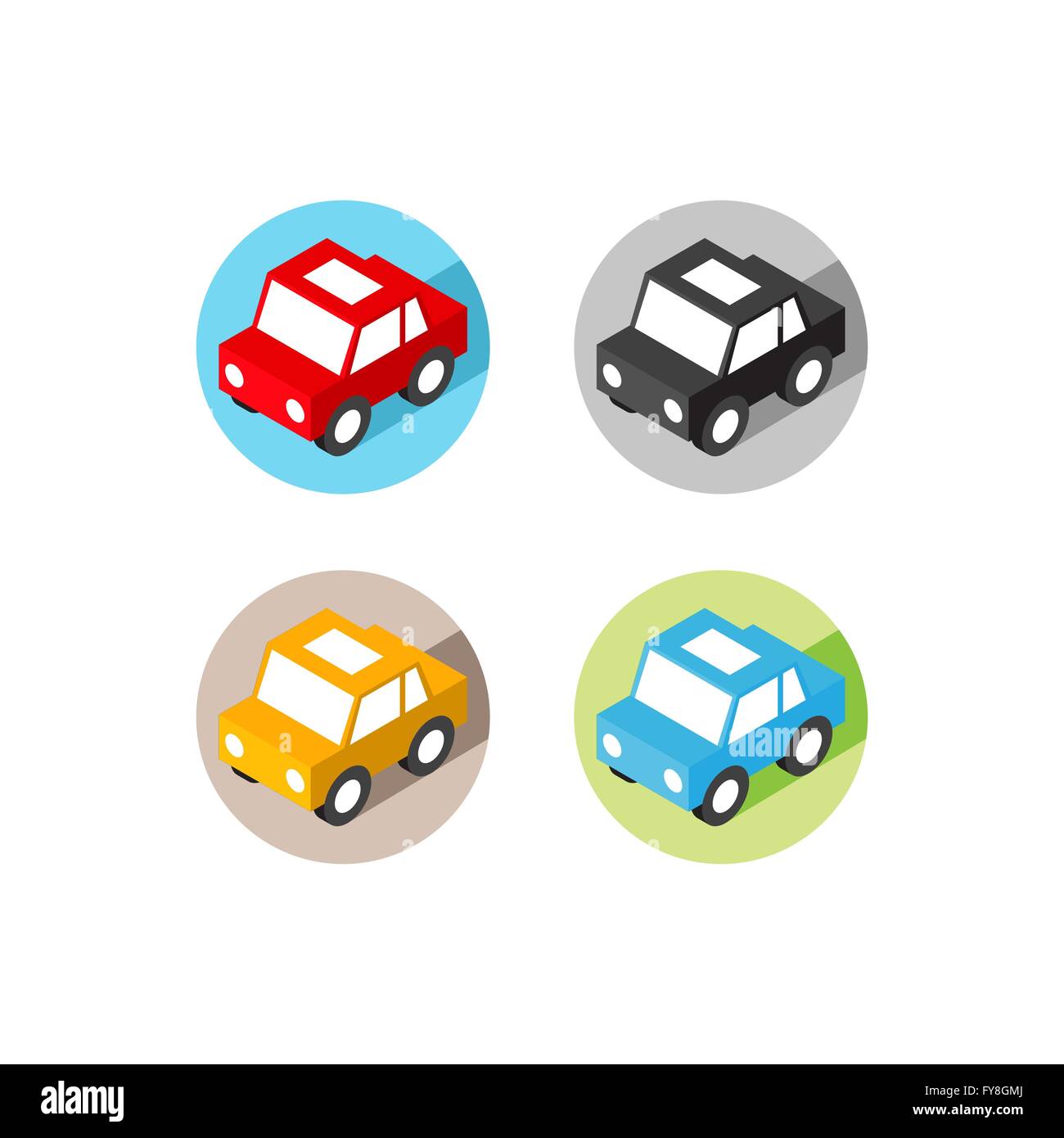 Isometrica icona auto design piatto e facile da modificare, non trasparente, non di gradiente, illustrazione vettoriale EPS, 10 Illustrazione Vettoriale